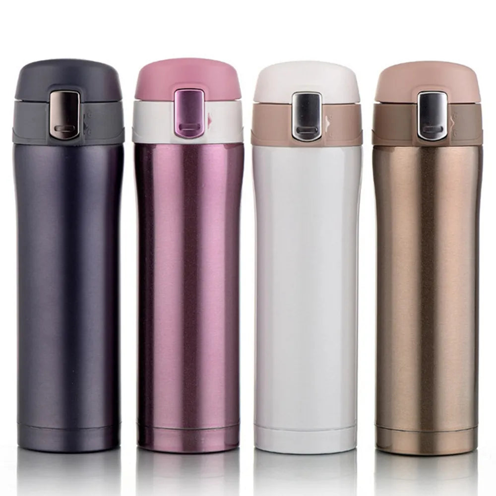 4 Colors Home Kitchen Vacuum Flasks Thermoses 500ml /350ml Stainless Steel Insulated   Thermos Cup Coffee Mug Travel Drink Bottl