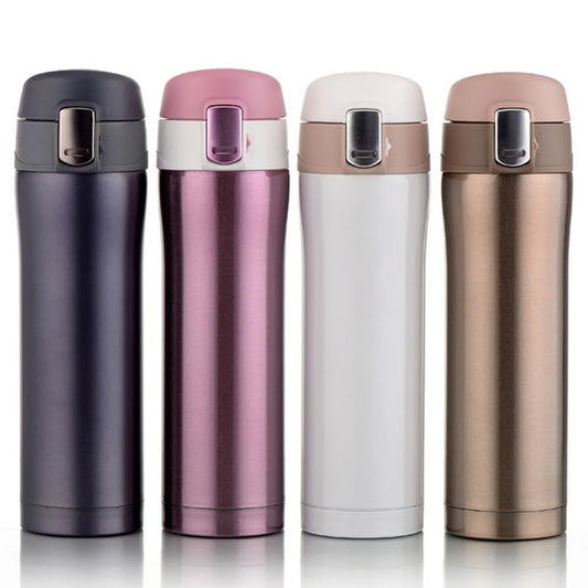 4 Colors Home Kitchen Vacuum Flasks Thermoses 500ml /350ml Stainless Steel Insulated   Thermos Cup Coffee Mug Travel Drink Bottl