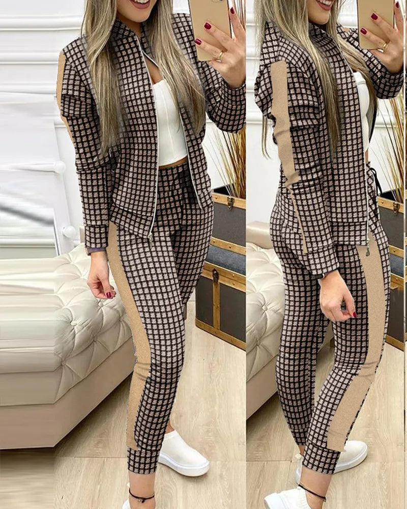 2023 Tracksuit suits 2 Piece Set Zipper Jacket+Long Pants Sports Suit Female Sweatshirt Sportswear Suit for Woman Clothing