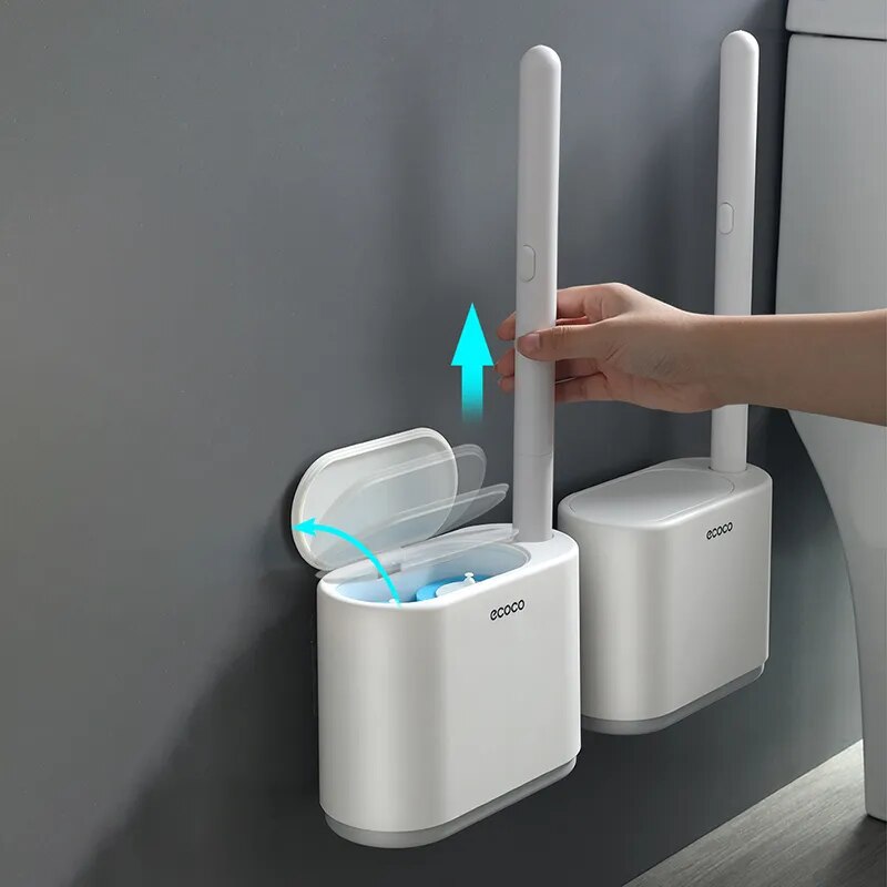 ECOCO Disposable Toilet Brush Household Wall-Mounted Can Thrown Without Dead Corners CleaningToilet Brush Bathroom Accessories