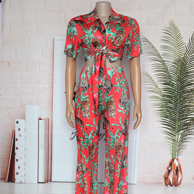 2020 High Quality New Design two pieces Jumpsuits Print Floral Leopard Thin Summer Casual Soft Bodycon Rompers