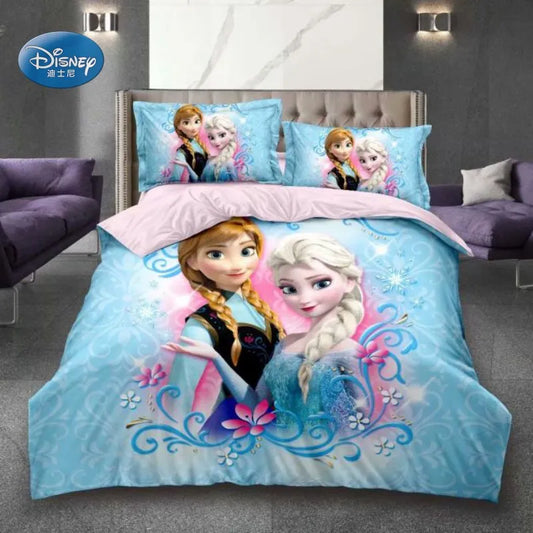 Disney 3D Printed Bedding Set Frozen Elsa Anna Rapunzel Princess Girls  Single Bedlinen Duvet Cover Pillowcases for 0.9m-1.2m