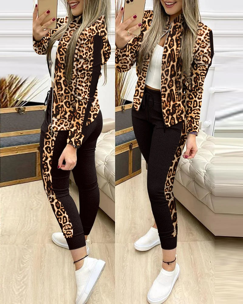 2023 Tracksuit suits 2 Piece Set Zipper Jacket+Long Pants Sports Suit Female Sweatshirt Sportswear Suit for Woman Clothing