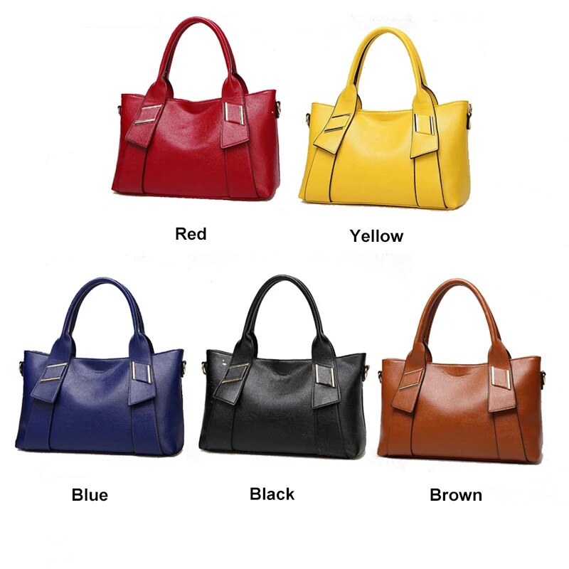 Yellow Handbag Women Bag PU Leather Blue Hand Bag Black Famous Brand women messenger bag Luxury Designer bolsa feminina  W805