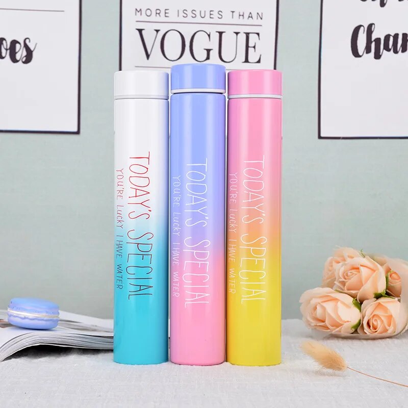 20 Color New 260ML Slim Insulated Vacuum Flasks Thermal Bottles Thermos Coffee Mug Stainless Steel Thermos Cup Hot Water Bottle