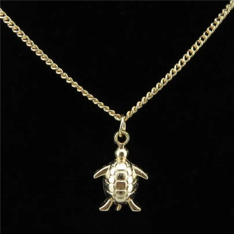 Cute Summer Sea Swimming Turtle Pendant Necklaces Trendy Animal Tortoise Chain Collares Hip Hop Party Gift Jewelry Making Bulk