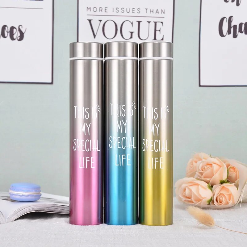 20 Color New 260ML Slim Insulated Vacuum Flasks Thermal Bottles Thermos Coffee Mug Stainless Steel Thermos Cup Hot Water Bottle