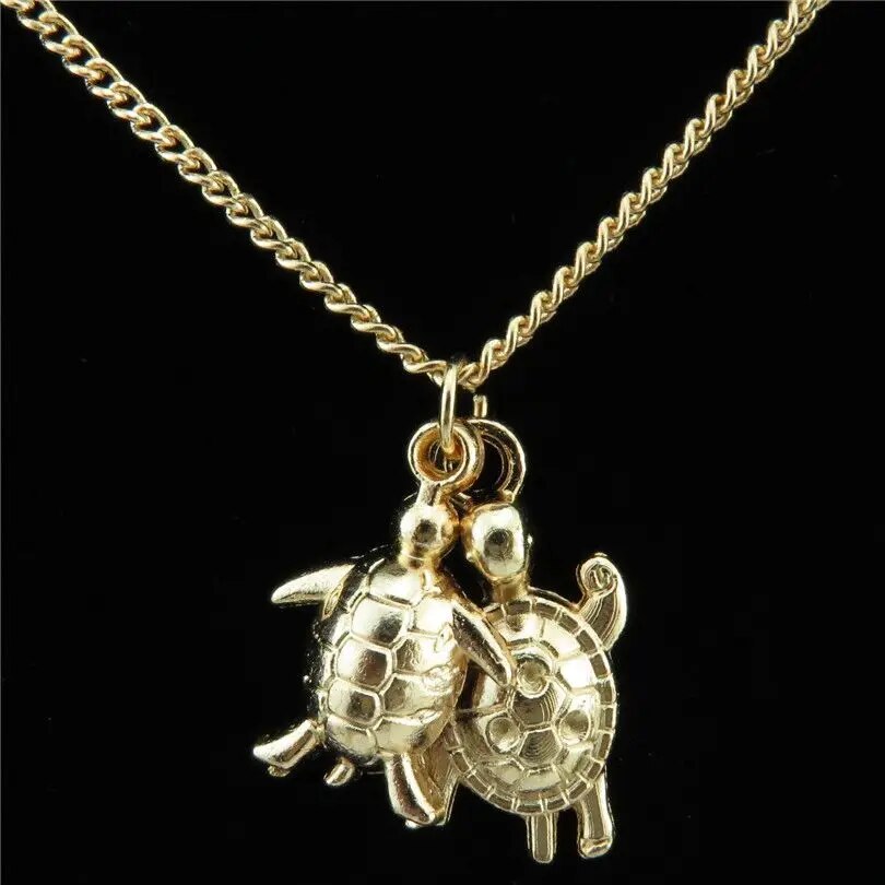 Cute Sea Animal Turtle Pendant Grunge Necklaces For Women Men Trendy Tortoise Female Collier Jewelry Wholesale Accessories Bulk