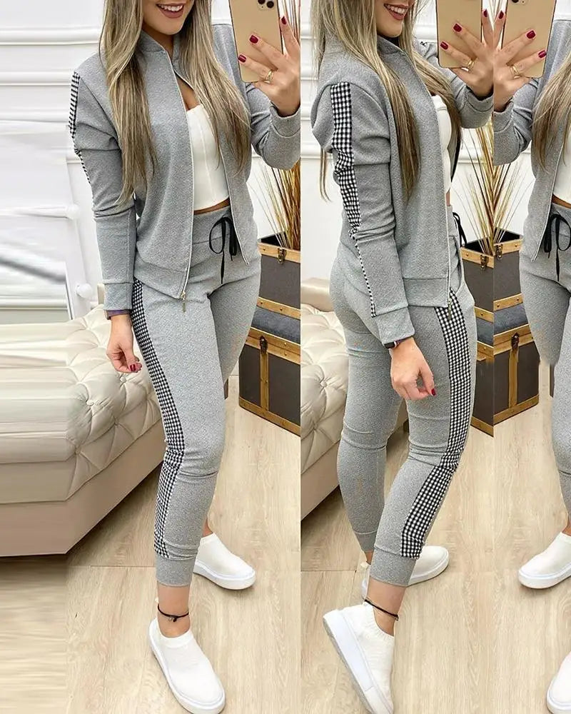 2023 Tracksuit suits 2 Piece Set Zipper Jacket+Long Pants Sports Suit Female Sweatshirt Sportswear Suit for Woman Clothing