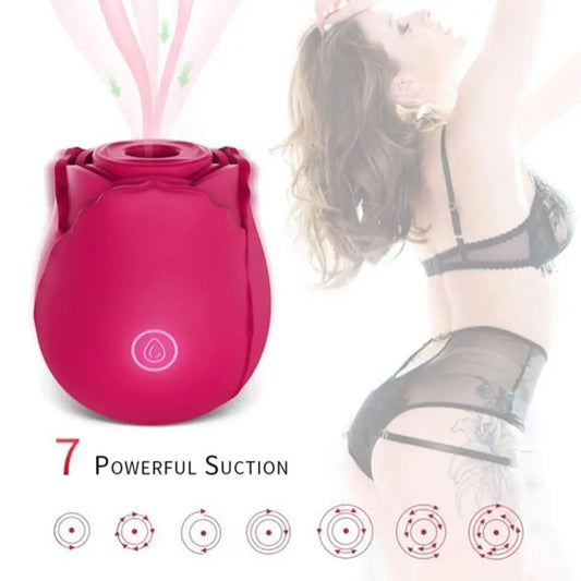 Rose Shape Vagina Sucking Vibrator Intimate Good Nipple Sucker Oral Licking Clitoris Stimulation Powerful Sex Toys for Women