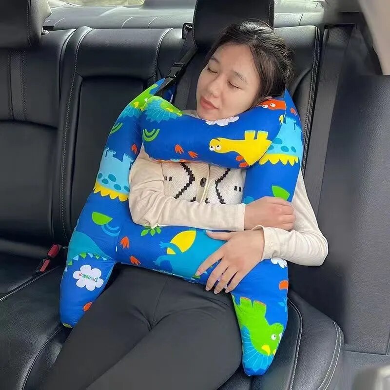 Travel Pillow Neck Support Cushion Pad for Kids Universal Safety H-Shape Travel Pillow Cushion for Car Seat Safety Neck Pillow