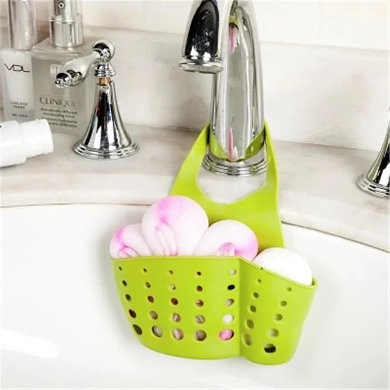 Home Storage Drain Basket Kitchen Sink Holder Adjustable Soap Sponge Shlf Hanging Drain Basket Bag Kitchen Accessories