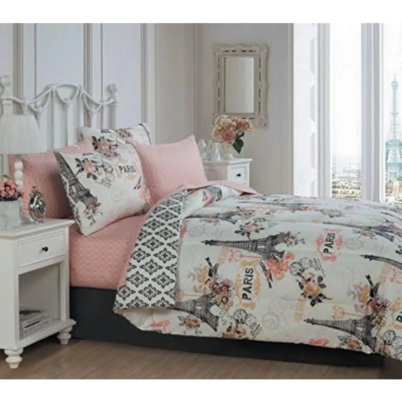 Avondale Manor 8-Piece Cherie Comforter Set Queen, Coral