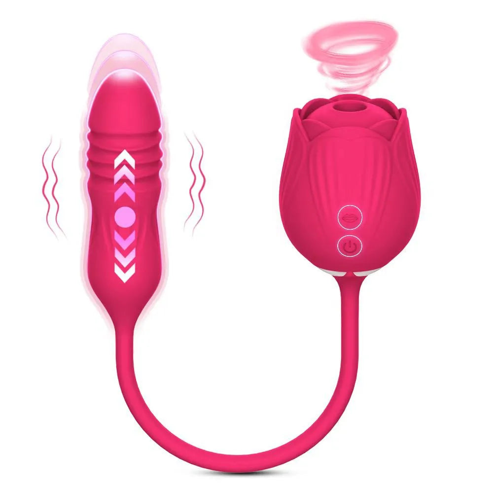 Rose Shape Vagina Sucking Vibrator Intimate Good Nipple Sucker Oral Licking Clitoris Stimulation Powerful Sex Toys for Women