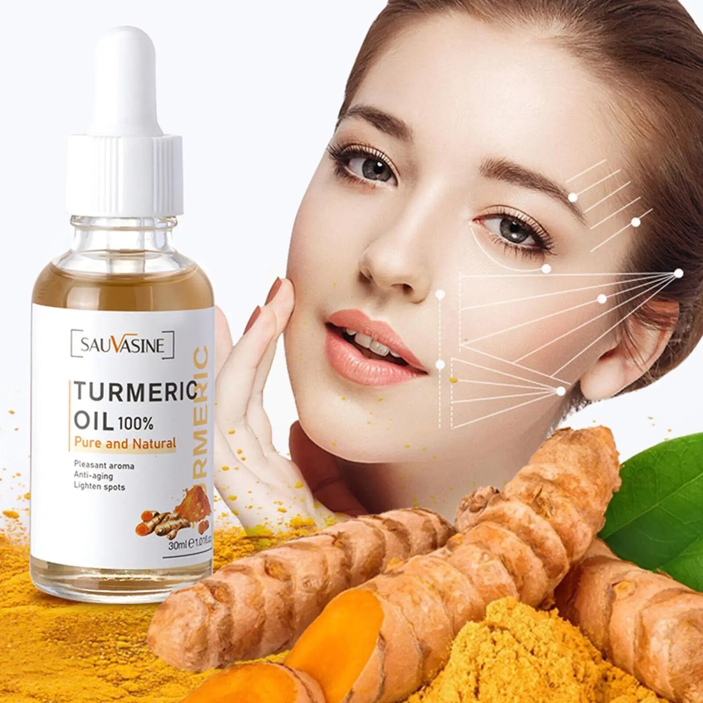 5pcs/set Turmeric Face Care Sets Turmeric Face Cleansing Soap Turmeric Face Cream Cream Face Turmeric Turmeric Oil Care Q1E2