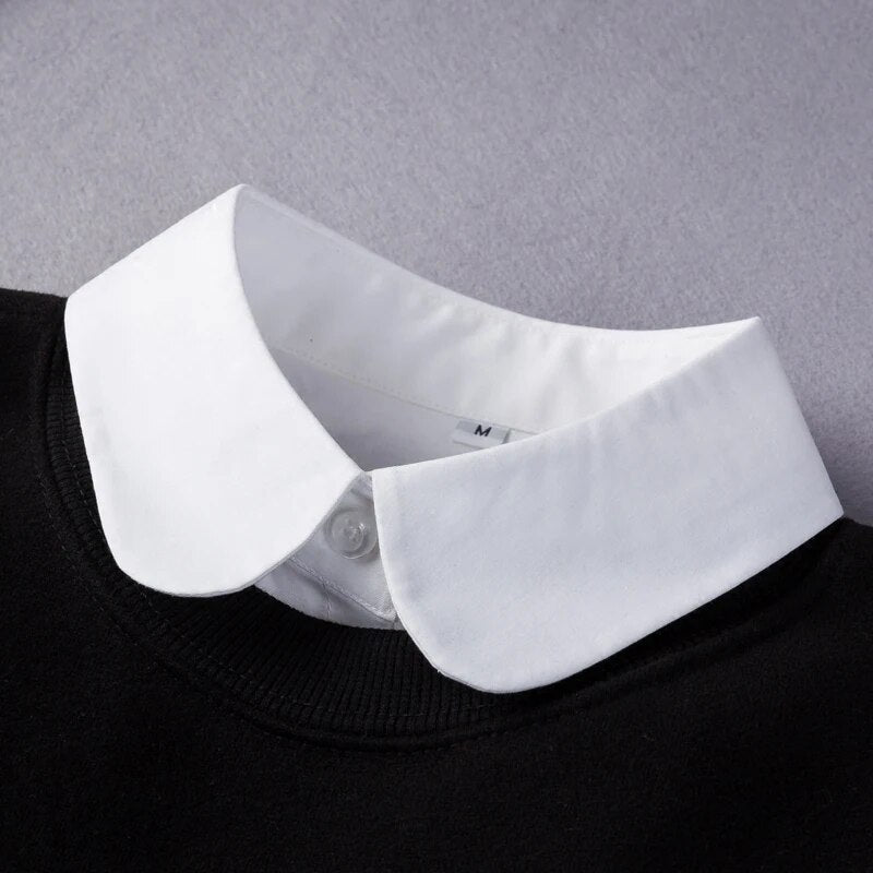 Women Cotton Lace Fake Collar Blouse Vintage Detachable Shirt Collar False Collar Lapel Blouse Top Women Clothes Accessorie