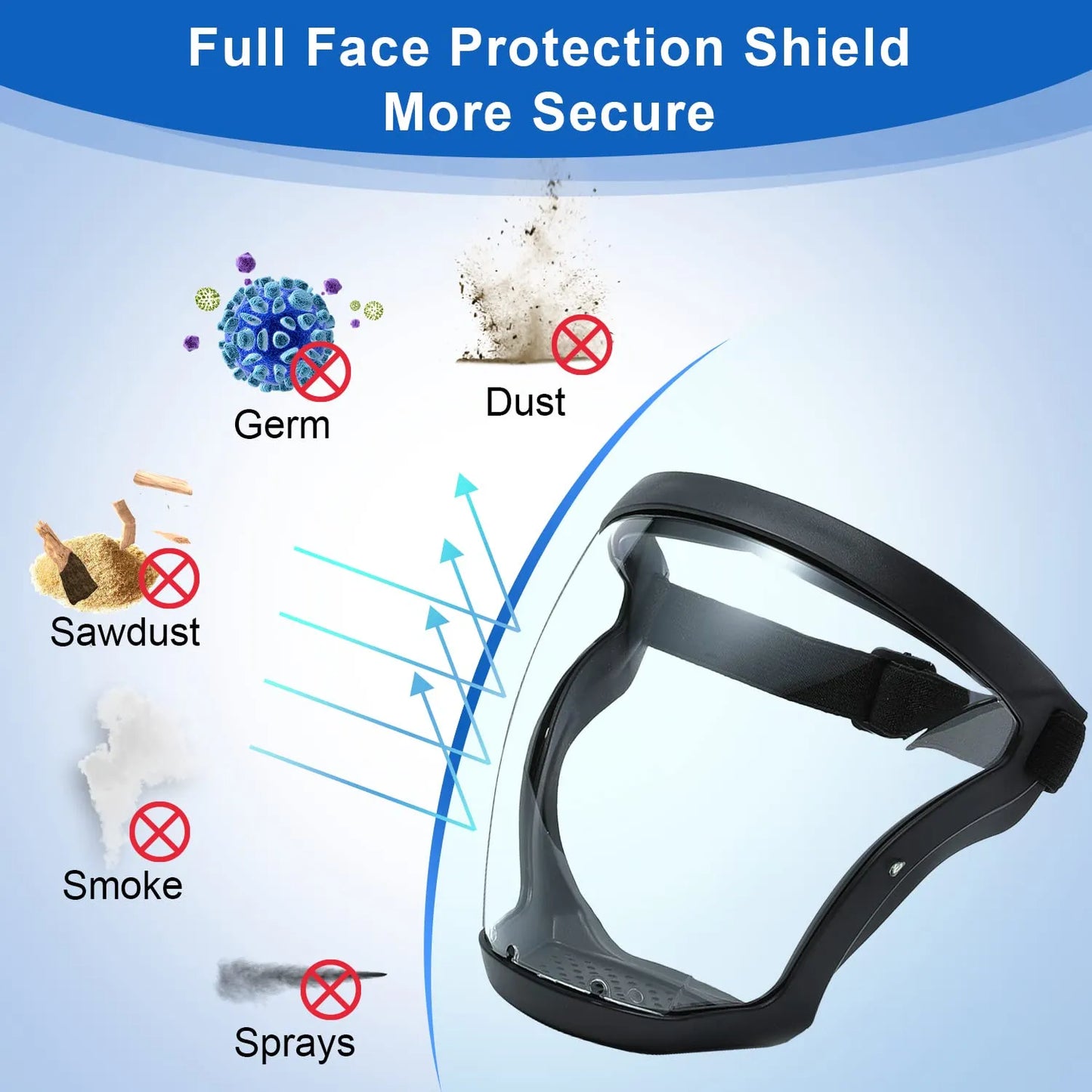 Kitchen Transparent Full Face Shield Home Oil-splash Proof Anti-fog Head Cover Safety Glasses Unisex Eye Protection Face Mask