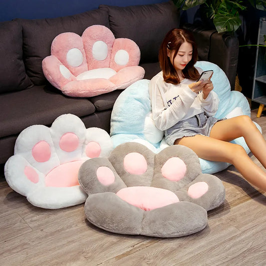 2 Sizes INS Bear&Cat Paw Pillow Animal Seat Cushion Stuffed Plush Sofa Indoor Floor Home Chair Decor Winter Children Girls Gift