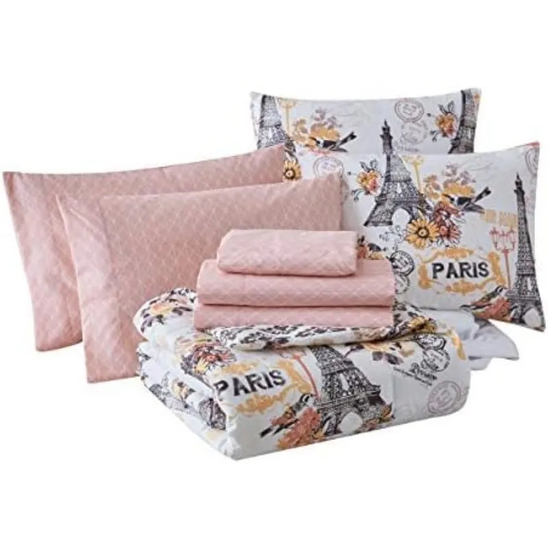 Avondale Manor 8-Piece Cherie Comforter Set Queen, Coral